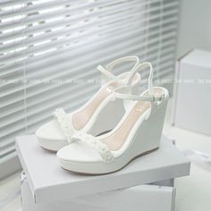 Product Description: - Name & Type: Super cute flower-embellished wedge sandals for brides. - Heel height: 11 cm. - Material: high-quality leather. - High-quality elastic TPR sole material, noise reduction armor. Especially good adhesion, non-slip. - Decoration: flowers. - Color: White. - Occasion: Wedding, party, office, going out... * Warranty and size exchange policy: All She Bride products have a warranty policy. Flexible size exchange policy. After receiving the product, if you do not fit a Wedding Wedges For Bride, Wedge Sandals Wedding, Wedding Sandals For Bride, Shoes For Brides, Slip Decoration, Wedding Wedges, Wedge Wedding Shoes, Princess Halloween Costume, Designer Wedding Shoes