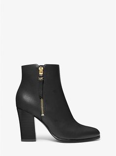 Britt Ankle Boot | Michael Kors Fun Money, Michael Kors Boots, Michael Kors Outlet, Canvas Boots, Wardrobe Accessories, Leather Platform Sandals, Sandals Wedges, Leather Moccasins, Leather Riding Boots