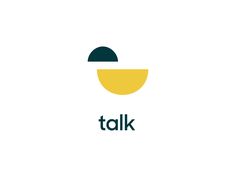 the logo for talk is shown in green and yellow colors, on a white background