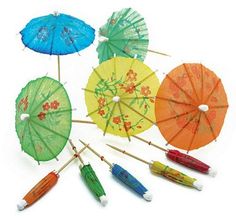 several colorful umbrellas are arranged in a circle