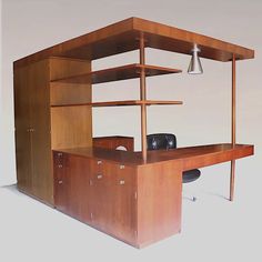 Vintage 1949 Mid-Century Modern Custom L-Shaped Office Desk by George Nelson For Sale at 1stDibs Bar Bookcase, Wardrobe Bar, Amplifier Design, Desk Wardrobe, L Shaped Office Desk, Office Desk Designs, Chicago Design, Mcm Furniture, Wardrobe Room