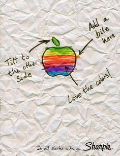 Brand Brainstorming Ads - These Ads Show Iconic Logos Where 'It All Started with a Sharpie' (GALLERY) Advertising Awards, Clever Advertising, Apple 6, Ad Of The World, Creative Advertising Campaign, Publicidad Creativa, Photography Advertising, Great Ads, Vintage Apple