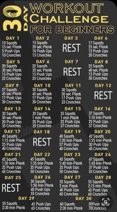 the workout schedule for beginners is shown in black and yellow, with an orange stripe