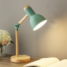 Nordic Wooden & Iron LED Desk Lamp Reading Lamps, Nordic Lamp, Hunting Design