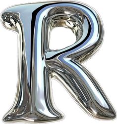 the letter r is made out of chrome