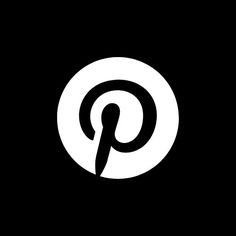 the letter p in a black and white circle with an arrow pointing up at it