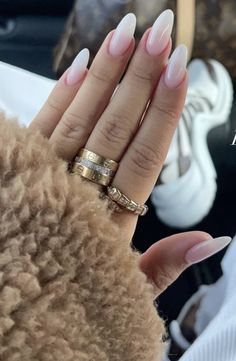 Neutral Vacation Nails Acrylic, Mollymae Nails, Classy Clean Nails, Clean Nails Acrylic, Long Oval Nails Acrylics, Clean Nails Look, Trendy Oval Nails, Trendy Nails Oval, Long Oval Nails