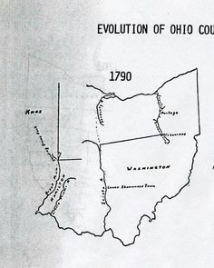 an old map showing the evolution of ohio