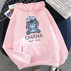 a pink hoodie with an image of a koala on it and the words, ohana means family