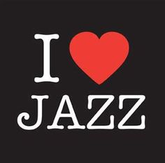 i love jazz sticker on the back of a black shirt with white letters and a red heart