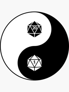 two black and white yin - yang symbols with the letter s in the middle one