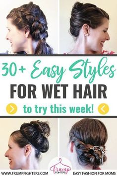 Easy Hairstyles For Moms, Simple Easy Hairstyles, Hairstyles For Moms, Hair Step By Step, Easy Fashion, Short Hairdos, Step By Step Hairstyles, Air Dry Hair