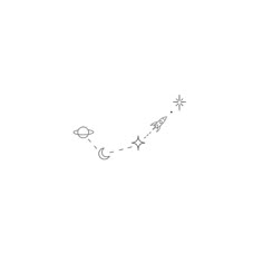 a black and white drawing of an airplane flying in the sky with stars on it