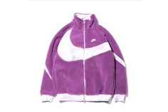 Nike Big Swoosh Reversible Boa Jacket (Asia Sizing) Purple - FW21 - US Nike Streetwear, Purple Guy, Hot Sneakers, Jordan Retro, Adidas Yeezy, Trading Cards, Adidas Jacket, Nike Women, Athletic Jacket