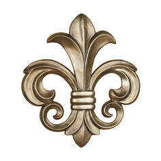 a metal fleur de lis on a white background