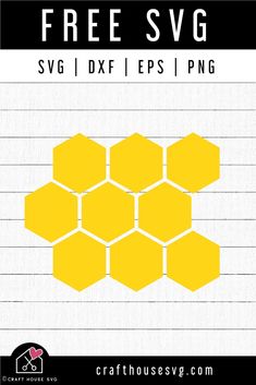 the free svg pattern for hexagons is shown in yellow and black