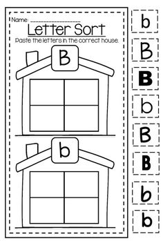 the letter sort worksheet for preschool to practice their handwriting and spelling with letters