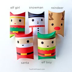 four christmas crafts made out of toilet paper