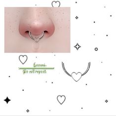 a nose with hearts and stars around it