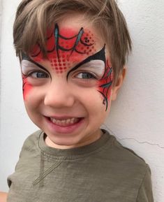 Easy Boy Face Paint, Easy Spiderman Face Paint, Face Painting Halloween Kids, Face Painting Unicorn, Animal Face Paintings