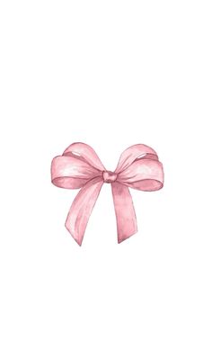 a watercolor drawing of a pink bow