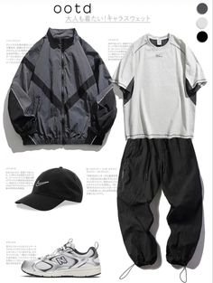 Half Zip Windbreaker Outfit, 90s Aesthetic Outfit Men, Ootd Ideas For Men, Anime Guy Outfits, Acubi Outfits Men, Acubi Men Outfit, Outfits Y2k Hombre, Ropa Y2k Hombre, Acubi Boy