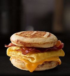 a bacon, egg and cheese breakfast sandwich