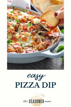 the cover of easy pizza dip