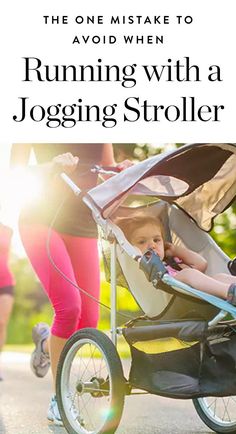 a baby in a stroller with the words running with a jogging stroller