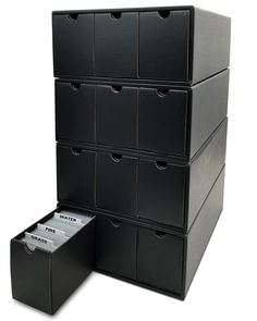 PRICES MAY VARY. Drawer-type card storage box set - Keep the dust and damage away from your collectible trading or sports cards. Large storage capacity - Each package contains four sets, each with three drawer boxes and one outer box. It holds up to 7,200 standard-sized cards. But NOT for Toploaders. 5 packs of 10 card dividers - come with 50 dividers to help you organize your cards. The upright orientation makes it easier to flip through the cards and quickly find the ones you need. A perfect f Trading Cards Storage Ideas, Trading Card Storage Ideas, Magic Card Storage, Pokemon Storage Ideas, Baseball Card Storage Ideas, Mtg Storage, Card Collection Storage, Pokemon Storage, Card Storage Ideas