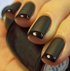 Black French Manicure, French Manicure Nail Designs, Manicure Nail Designs, French Manicure Nails, Manicure Tips, Gel Liner, Short Hairstyle, Nails Coffin, Manicure Y Pedicure