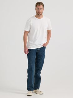 Achieve a classic look and timeless comfort with Lee® relaxed-fit jeans for men. Perfect for work and play alike, Lee® relaxed jeans feature a looser fit through the seat and thigh than the regular-fit jeans for more room to move, no matter if you're off to a job site, playing a spur-of-the-moment game of hoops with friends or walking in the park with your significant other.Pair Lee® relaxed-fit jeans for men with everything from T-shirts and hoodies to button-down flannel shirts. Multiple men's denim colors ensure you find exactly the right look that meshes with your personal vibe, while the straight-leg design pairs perfectly with sneakers, work boots, and loafers for versatility in wear. Traditional five-pocket styling provides ample room for day-to-day necessities.Move freely in Lee® r Walking In The Park, Straight Leg Jeans Men, Flannel Shirts, Jeans For Men, Relaxed Jeans, Jeans Men, Leg Design, Relaxed Fit Jeans, Colored Denim