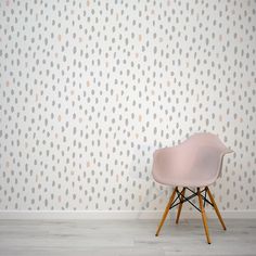 Dotty Pink and Grey Scandinavian Speckle Wallpaper Mural with Pink Chair Teenage Wallpaper Bedroom, Pink And Grey Bedroom Wallpaper, Dotty Wallpaper, Speckle Wallpaper, Seaside Wallpaper, Vinyl Wall Covering, Tropical Art Deco, Abstract Wallpaper Design, Boho Wallpaper