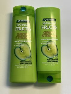 Garnier Fructis GROW STRONG Fortifying Shampoo and Conditioner Set. Garnier Shampoo And Conditioner, Garnier Shampoo, Garnier Fructis, Shampoo And Conditioner Set, Chanel Perfume, Grow Strong, Hair Skin, Body Health, About Hair