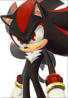 an image of a cartoon character in black and white with red accents on his face