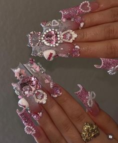 Nails Hello Kitty Simple, Nail Designs Extra Long, French Tip Acrylics Short, Acrylic Nails Dramatic, Nail Designs Extra, Lana Del Ray Nails, Acrylics French Tip, Nails Dramatic, Hello Kitty Acrylics