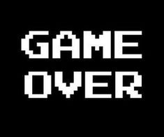 the words game over are white and black