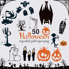 the 50 halloween svt - dxf files are available for free to use