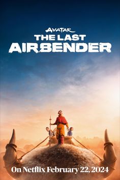 the last airbender movie poster with an image of a man sitting on top of a