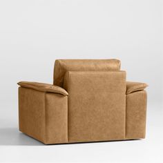 the reclining chair is made out of brown leather