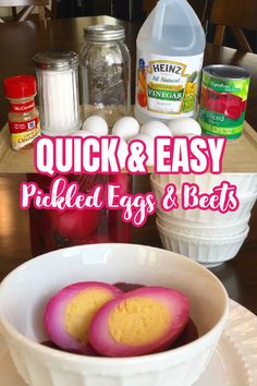 QUICK PICKLED EGGS & BEETS (EASY) Pickled Red Beet Eggs Recipe, Pickeled Eggs, Pickled Eggs And Beets, Easy Pickled Eggs, Red Beet Eggs Recipe, Pickled Beets And Eggs, Picked Eggs, Pickled Eggs Recipe, Quick Pickled