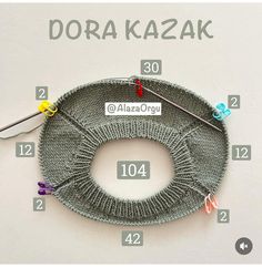 the diagram shows how to make a knitted wreath