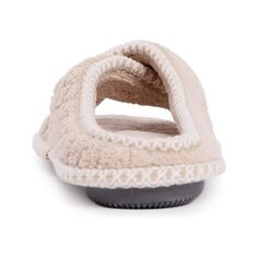 Pamper your feet by picking up a pair of our MUK LUKS Ada Crossband Slippers. The memory foam insole will give your feet the soft and added comfort they deserve. The design allows for added flexibility and still having the slip on convenience. Available in Small (5-6), Medium (7-8), and Large (9-10) and multiple color options. Machine wash cold. Do not bleach. Dry flat. Imported. Comfy Super Soft Beige Slippers, Comfortable Super Soft Beige Slippers, Comfy Soft Cream Slippers, Comfy Cream Soft Slippers, Cream Soft Comfy Slippers, Comfy Cream Slippers With Soft Detail, Cream Colored Comfy Slippers With Soft Detailing, Comfy Cream Slippers With Cushioned Footbed, Comfortable Super Soft Flat Slippers