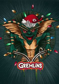 the gremlin's logo on a dark background