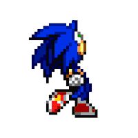 an image of a pixel art sonic the hedge