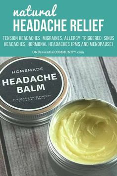 This one natural headache relief balm stops headache pain from all kinds of headaches - tension, stress, allergy-triggered, hormones (PMS and menopause), migraine, and sinus headaches. it's an easy DIY made with the natural goodness of essential oils. #essentialoils #essentialoilrecipes #DIYrecipes #yleo #doterra #essentialoiluses #naturalremedies #headacheremedies #headacherelief #headacheessentialoil #headache Kinds Of Headaches, Headache Balm, Hormonal Headaches, Natural Headache Relief, Natural Headache, Sinus Headache, Essential Oils For Headaches, Tension Headache