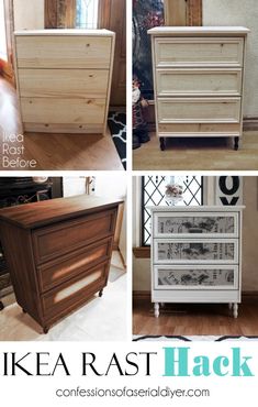 the before and afters of an ikea dresser