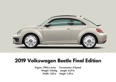 the volkswagen beetle is shown in this advertisement