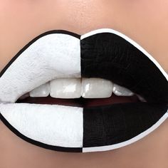 Lip Decorations, Black And White Makeup, Retro Black And White, Lips Art, White Lips, Retro Makeup, White Makeup