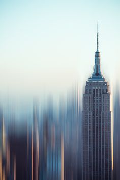 the empire building in new york city is blurry